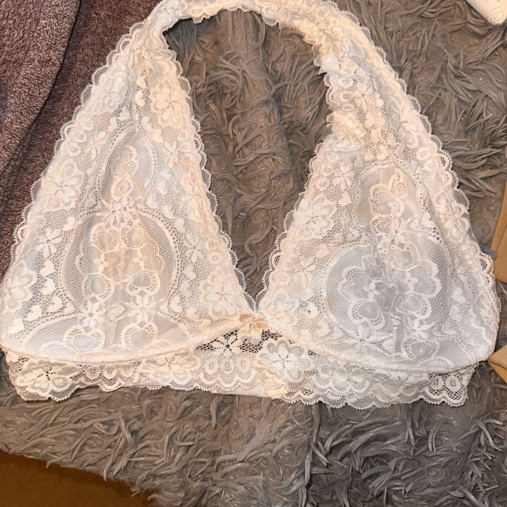 Elegant White Lace Bralette
